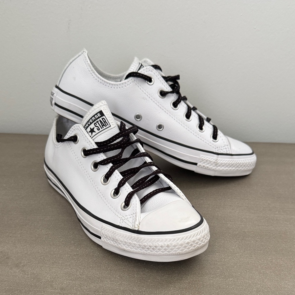 Converse White Leather Low-Top Sneakers
